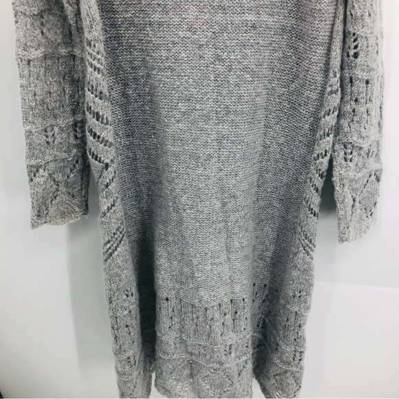 Mystree Women’s gray. duster sweater, calf length grey Size‎ large - Picture 8 of 14